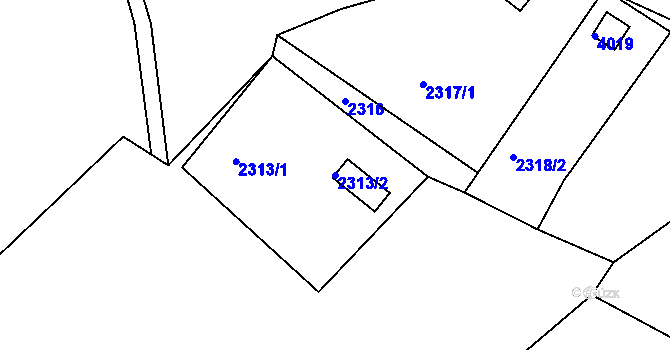 Parcela st. 2313/2 v KÚ Železný Brod, Katastrální mapa
