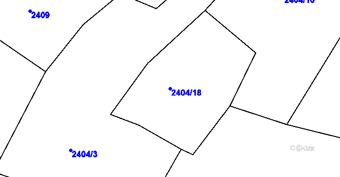 Parcela st. 2404/18 v KÚ Železný Brod, Katastrální mapa