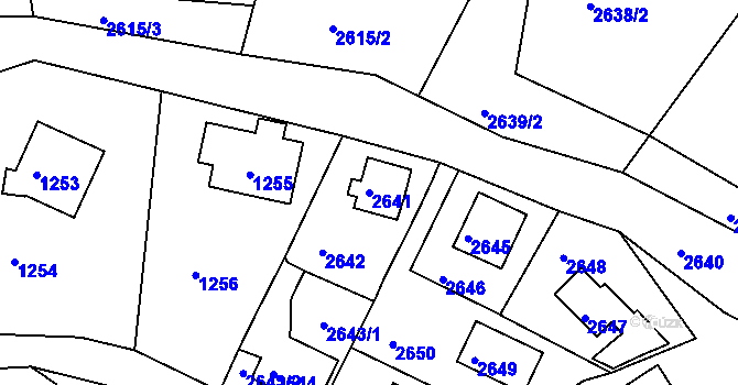Parcela st. 2641 v KÚ Železný Brod, Katastrální mapa