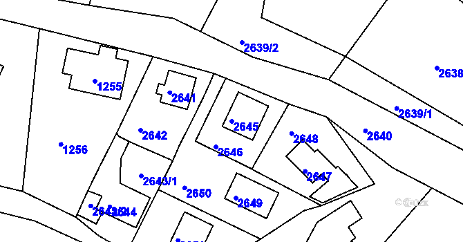 Parcela st. 2645 v KÚ Železný Brod, Katastrální mapa