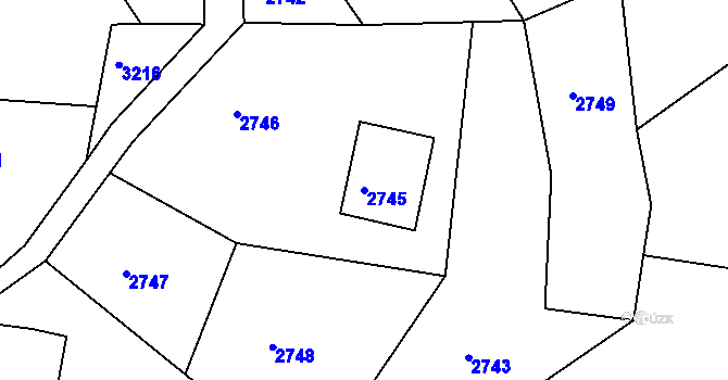 Parcela st. 2745 v KÚ Železný Brod, Katastrální mapa