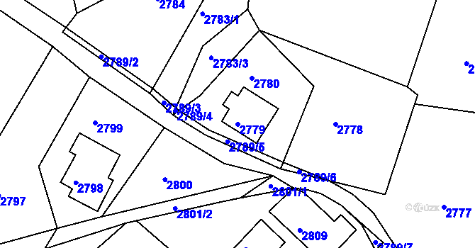 Parcela st. 2779 v KÚ Železný Brod, Katastrální mapa