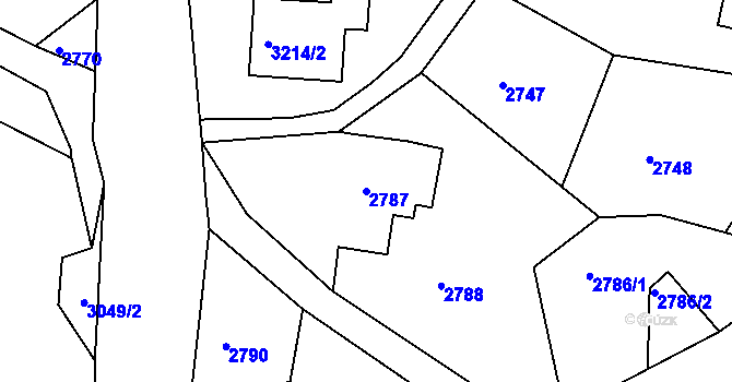 Parcela st. 2787 v KÚ Železný Brod, Katastrální mapa