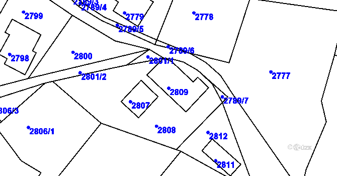 Parcela st. 2809 v KÚ Železný Brod, Katastrální mapa