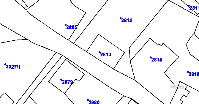 Parcela st. 2813 v KÚ Železný Brod, Katastrální mapa