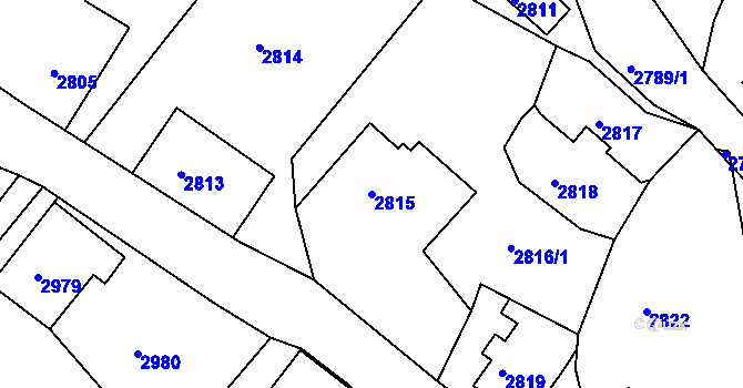 Parcela st. 2815 v KÚ Železný Brod, Katastrální mapa