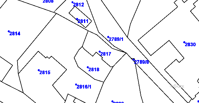 Parcela st. 2817 v KÚ Železný Brod, Katastrální mapa