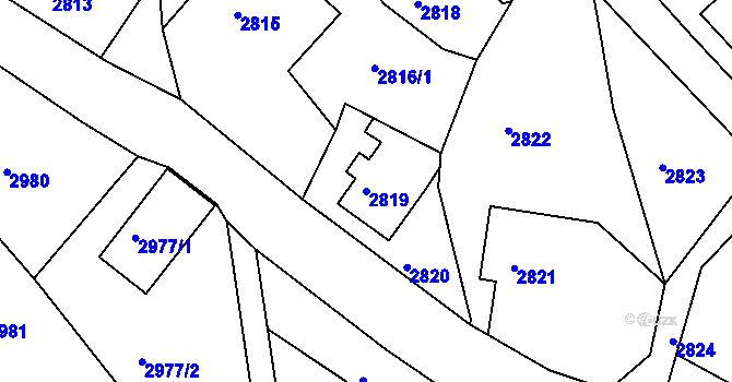 Parcela st. 2819 v KÚ Železný Brod, Katastrální mapa