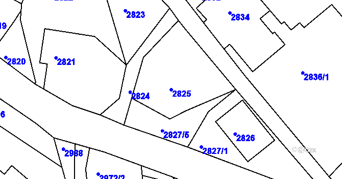 Parcela st. 2825 v KÚ Železný Brod, Katastrální mapa