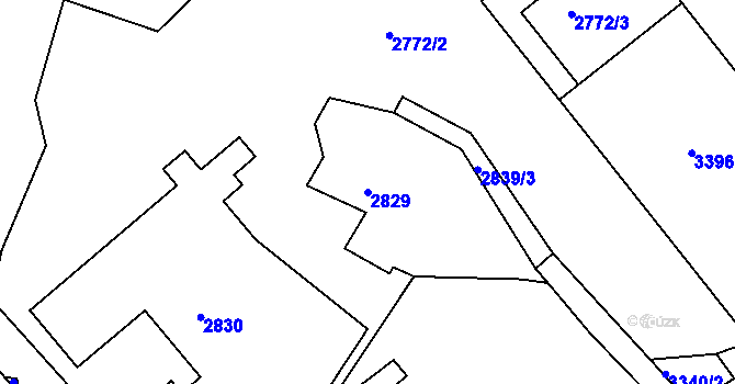 Parcela st. 2829 v KÚ Železný Brod, Katastrální mapa