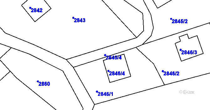 Parcela st. 2845/4 v KÚ Železný Brod, Katastrální mapa