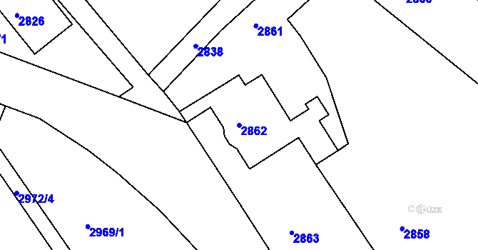 Parcela st. 2862 v KÚ Železný Brod, Katastrální mapa