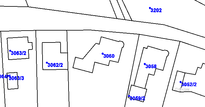 Parcela st. 3060 v KÚ Železný Brod, Katastrální mapa