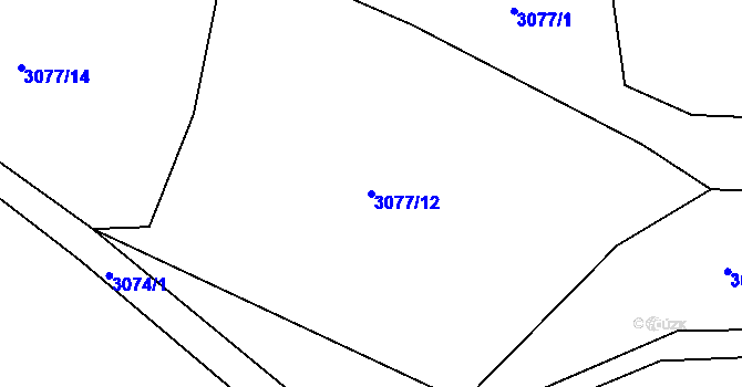 Parcela st. 3077/12 v KÚ Železný Brod, Katastrální mapa