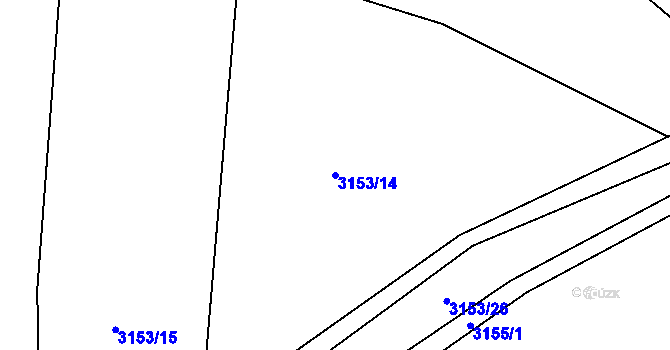 Parcela st. 3153/14 v KÚ Železný Brod, Katastrální mapa