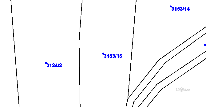 Parcela st. 3153/15 v KÚ Železný Brod, Katastrální mapa