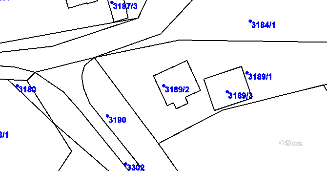 Parcela st. 3189/2 v KÚ Železný Brod, Katastrální mapa