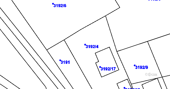 Parcela st. 3192/4 v KÚ Železný Brod, Katastrální mapa