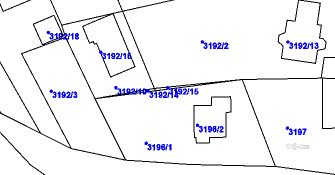 Parcela st. 3192/15 v KÚ Železný Brod, Katastrální mapa