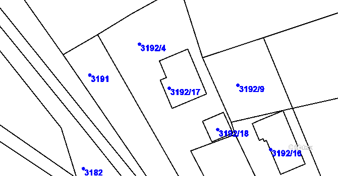 Parcela st. 3192/17 v KÚ Železný Brod, Katastrální mapa