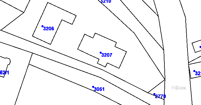 Parcela st. 3207 v KÚ Železný Brod, Katastrální mapa