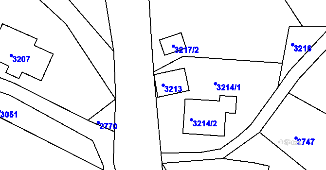Parcela st. 3213 v KÚ Železný Brod, Katastrální mapa