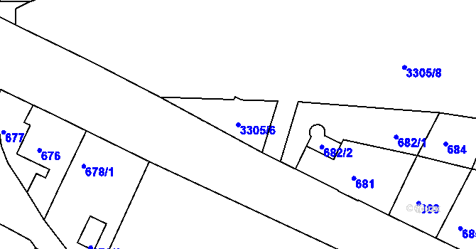 Parcela st. 3305/6 v KÚ Železný Brod, Katastrální mapa