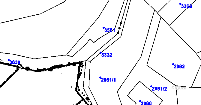 Parcela st. 3332 v KÚ Železný Brod, Katastrální mapa