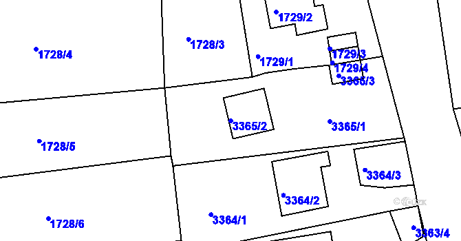Parcela st. 3365/2 v KÚ Železný Brod, Katastrální mapa