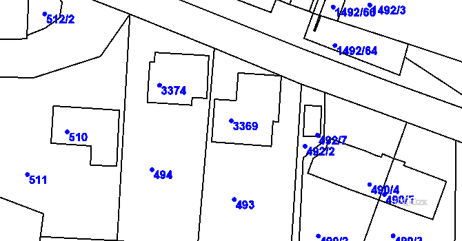 Parcela st. 3369 v KÚ Železný Brod, Katastrální mapa