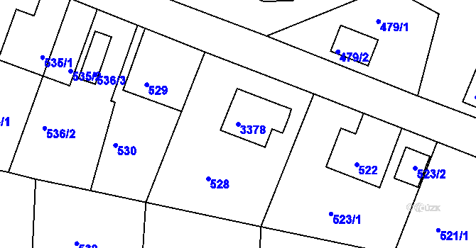 Parcela st. 3378 v KÚ Železný Brod, Katastrální mapa