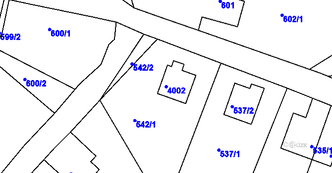 Parcela st. 4002 v KÚ Železný Brod, Katastrální mapa