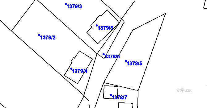Parcela st. 1378/6 v KÚ Železný Brod, Katastrální mapa