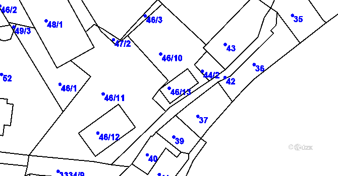 Parcela st. 46/13 v KÚ Železný Brod, Katastrální mapa
