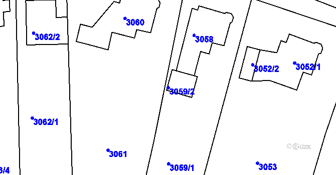 Parcela st. 3059/2 v KÚ Železný Brod, Katastrální mapa