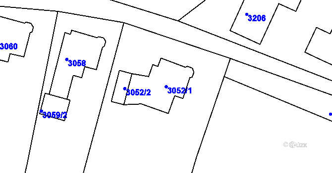 Parcela st. 3052/1 v KÚ Železný Brod, Katastrální mapa