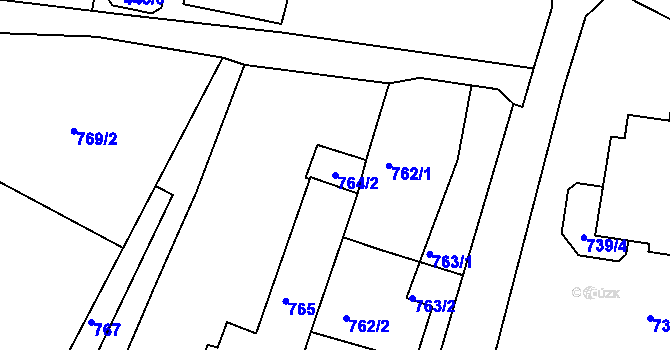 Parcela st. 764/2 v KÚ Železný Brod, Katastrální mapa