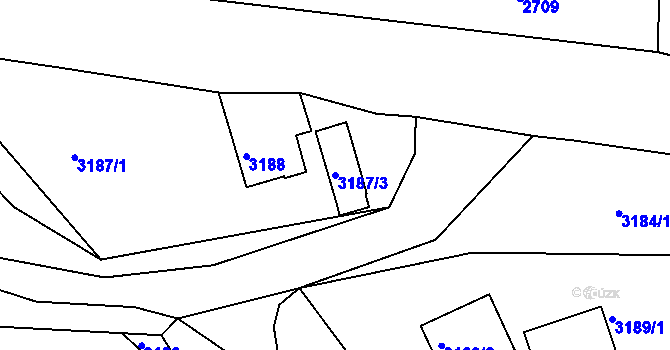 Parcela st. 3187/3 v KÚ Železný Brod, Katastrální mapa