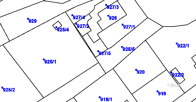 Parcela st. 927/5 v KÚ Železný Brod, Katastrální mapa
