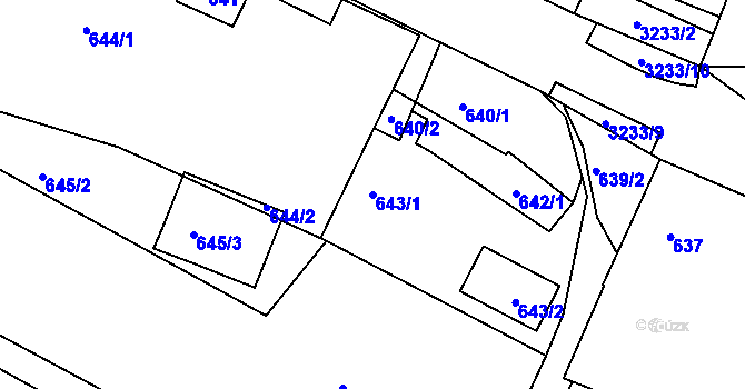 Parcela st. 643/1 v KÚ Železný Brod, Katastrální mapa