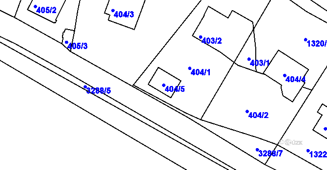 Parcela st. 404/5 v KÚ Železný Brod, Katastrální mapa