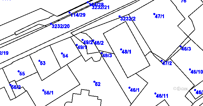 Parcela st. 49/3 v KÚ Železný Brod, Katastrální mapa