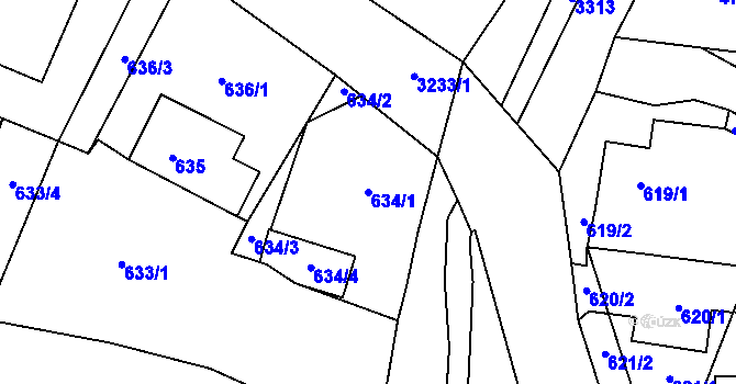 Parcela st. 634/1 v KÚ Železný Brod, Katastrální mapa