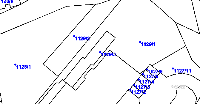 Parcela st. 1129/3 v KÚ Železný Brod, Katastrální mapa