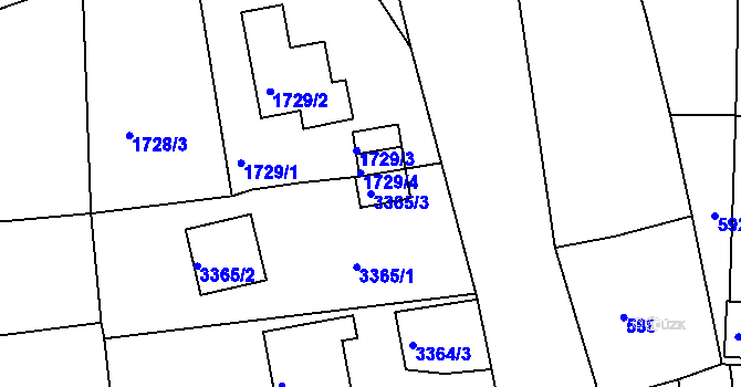Parcela st. 3365/3 v KÚ Železný Brod, Katastrální mapa