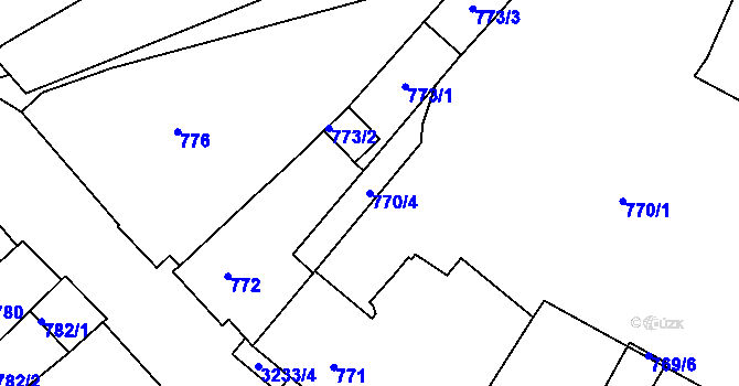 Parcela st. 770/4 v KÚ Železný Brod, Katastrální mapa