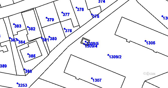 Parcela st. 1309/4 v KÚ Železný Brod, Katastrální mapa