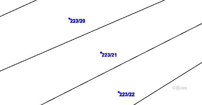 Parcela st. 223/21 v KÚ Chynín, Katastrální mapa
