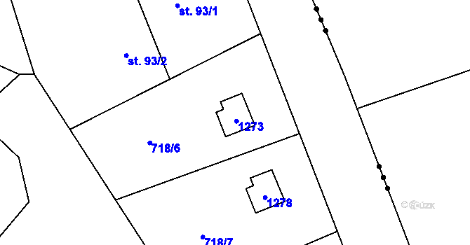 Parcela st. 113 v KÚ Železný Újezd, Katastrální mapa