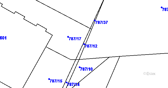 Parcela st. 787/12 v KÚ Želiv, Katastrální mapa